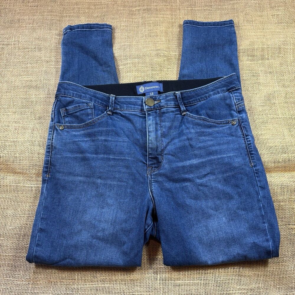 Democracy Luxe High Rise "Ab"solution Ankle Length Skinny Jeans Size 12 33x27